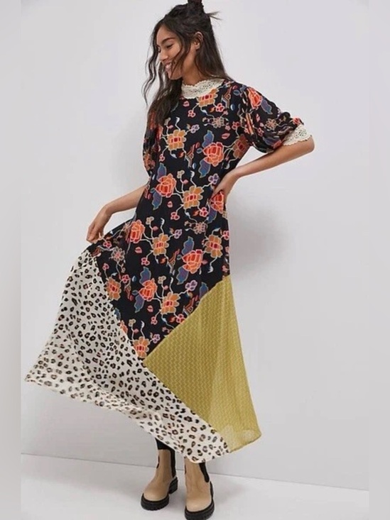 Verb Dresses & Skirts - NWOT Verb by Pallavi Singhee Anthropologie Soniya Patchwork Maxi Dress Sz Large